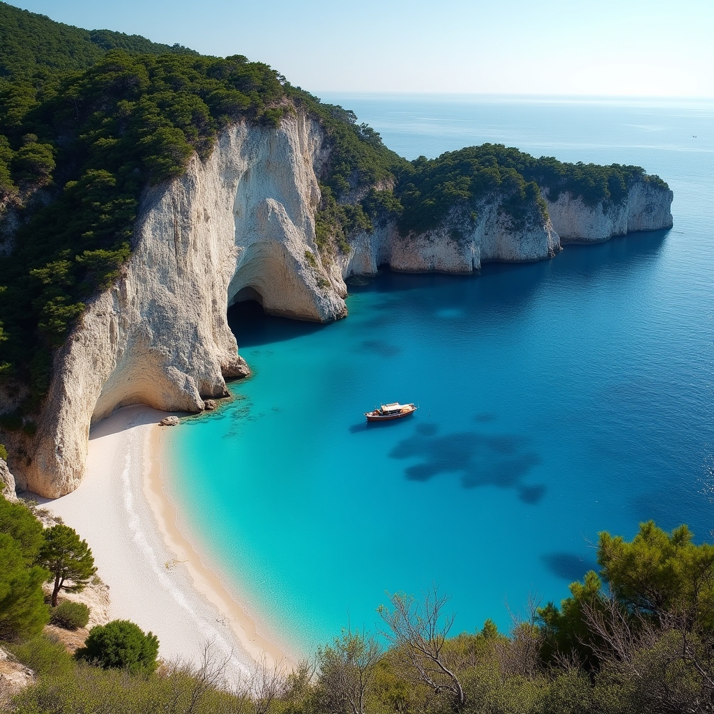 Mirna uvala na otoku Visu bez turista u ranim jutarnjim satima